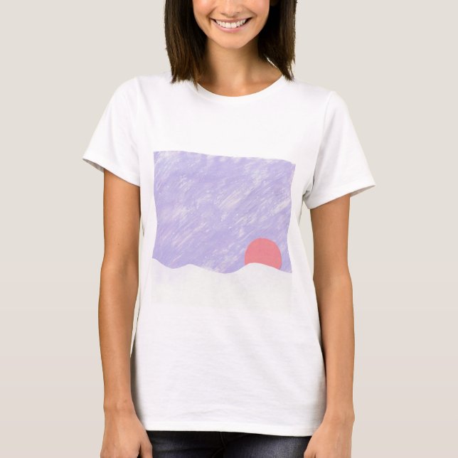 T - Shirt mit Sonnenuntergang (Vorderseite)