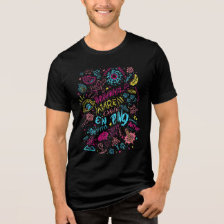 T-Shirt mit spielerischem Doodle-Design – Neon-Ret Tri-Blend Shirt