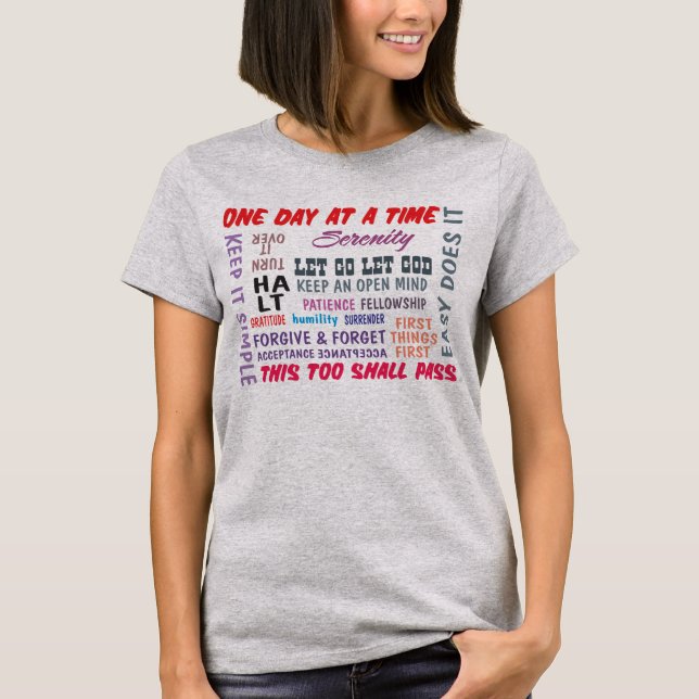 T-Shirt mit Sprüchen zur Genesung (Vorderseite)