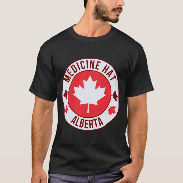 T-Shirt mit Stadtansicht von Medicine Hat, Kanada  (Vorderseite)