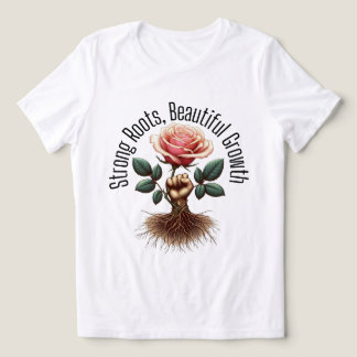 T - Shirt mit starken Wurzeln - Blumenfaustdesign