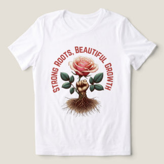 T - Shirt mit starken Wurzeln - Blumenfaustdesign