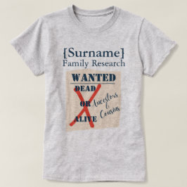 T-Shirt mit '[Surname] Family Research' (Wanted Po