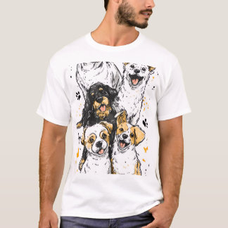 T-Shirt mit süßen Hundegrafiken