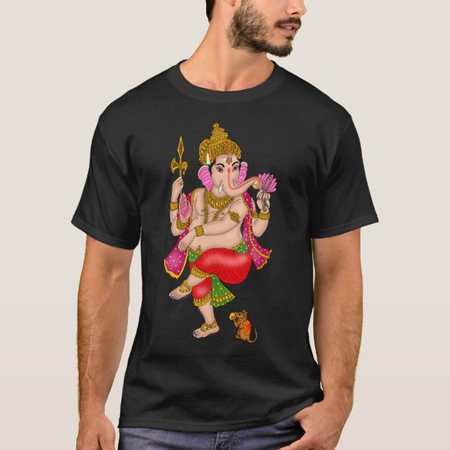 T-Shirt mit tanzendem Ganesha (Vorderseite)