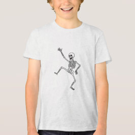 T-Shirt mit tanzendem Skelett in Linienstil Tri-Blend Shirt