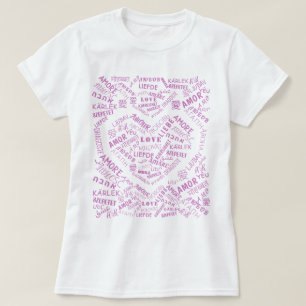 T - Shirt mit Text Mehrsprachige Liebe Word Herz