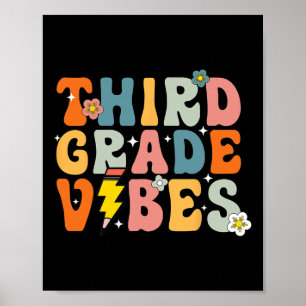 T-Shirt mit Third-Grade-Vibes 3. Retro Zurück zur  Poster