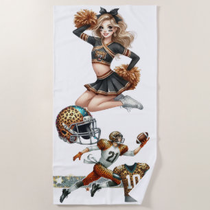 T-Shirt mit Tierprint für Football Cheerleader Strandtuch
