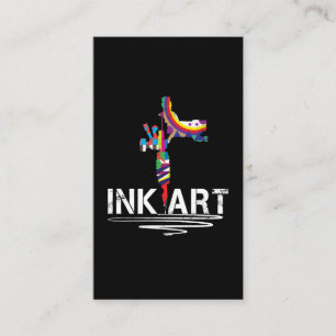 T-Shirt mit Tinten-Kunst-Tattoo-Ausrüstung für Tät Visitenkarte