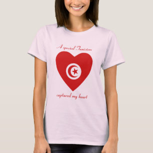 T-Shirt mit Tunesischer Flagge und Herz