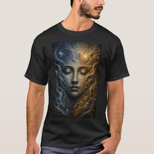 T-Shirt mit unendlicher Mosaik-Illusion (Vorderseite)