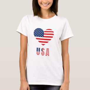 T - Shirt mit USA Flag Herzdesign