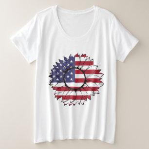 T - Shirt mit USA kennzeichnen Sonnenblume, 4. von