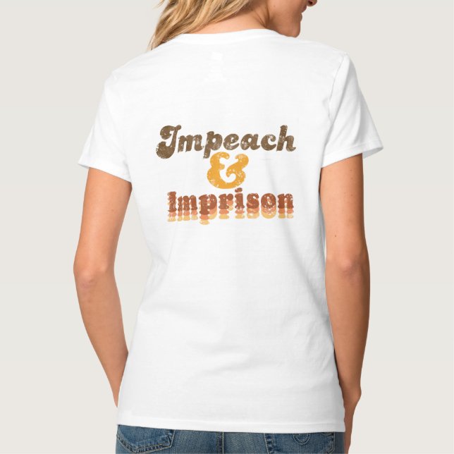 T-Shirt mit V-Ausschnitt für Frauen: Impeach & Imp (Rückseite)