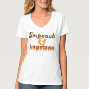 T-Shirt mit V-Ausschnitt für Frauen "Impeach & Imp