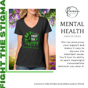 T-Shirt mit V-Ausschnitt für psychische Gesundheit