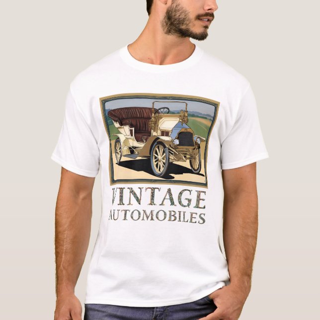 T-Shirt mit Vintage-Automobilen (Vorderseite)