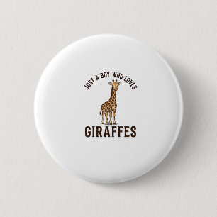 T-Shirt mit Vintage-Gravur für Jungen, die Giraffe Button