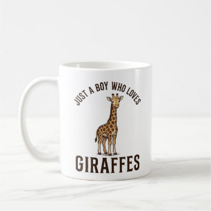 T-Shirt mit Vintage-Gravur für Jungen, die Giraffe Kaffeetasse