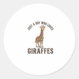 T-Shirt mit Vintage-Gravur für Jungen, die Giraffe Runder Aufkleber