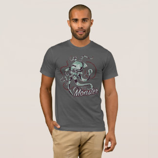 T-Shirt mit Vintage-Oktopus-Grafik und Seeungeheue