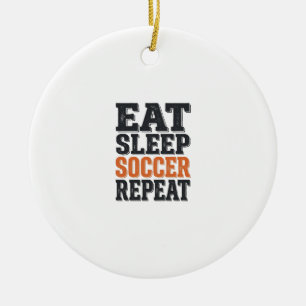 T-Shirt mit Vintage-Typografie: Essen Schlafen Fuß Keramik Ornament