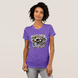 T-Shirt mit Waschbär-Graffiti-Motiv für die Nachtc