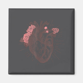 T-Shirt mit weiblicher anatomischer Herz-Human-Her Magnet