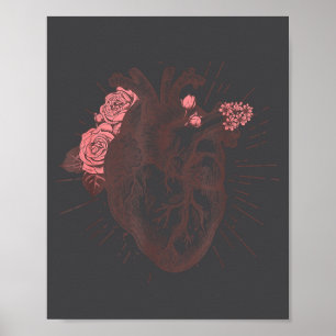 T-Shirt mit weiblicher anatomischer Herz-Human-Her Poster