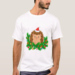 T-Shirt mit Weihnachtsdekoration und Igel