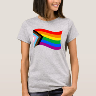 T-Shirt mit welliger Progress Pride-Flagge