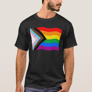 T-Shirt mit welliger Progress Pride-Flagge