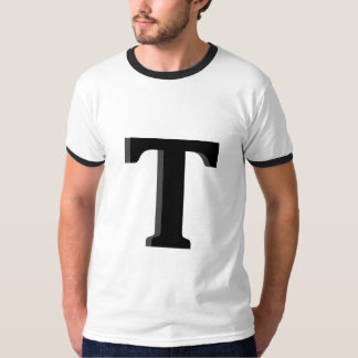 T - Shirt mit Whimsical Alphabet Letter 'T' abwasc