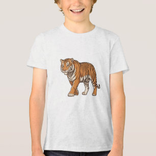 T-Shirt mit wildem Tiger-Grafikdesign Tri-Blend Shirt
