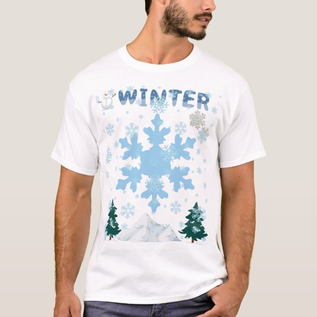 T - Shirt mit Winterdesign (Vorderseite)