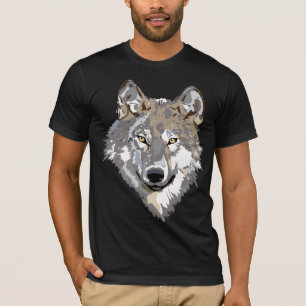 T-Shirt mit Wolfsgesicht