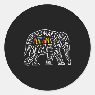 T-Shirt mit Worten zum Thema Autismus-Bewusstsein Runder Aufkleber