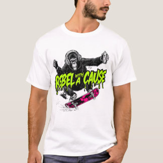 T-Shirt Monkey skateboarding