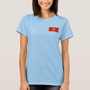 T - Shirt Montenegro Flag and Map