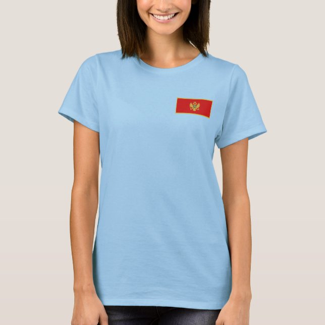T - Shirt Montenegro Flag and Map (Vorderseite)