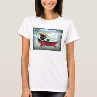 T - Shirt Mutter und Babykatzenbadewanne