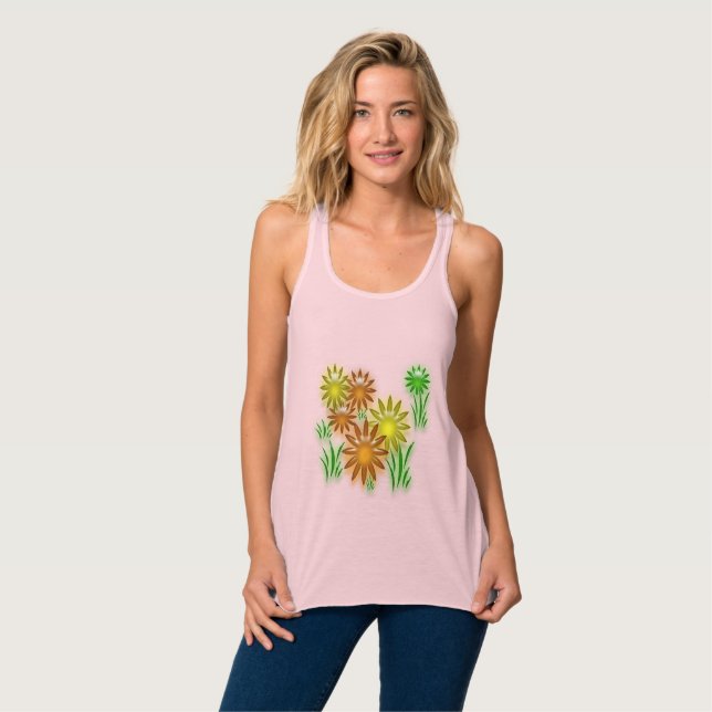 T - Shirt - Neon-Blume für den Sommer (Vorderseite Vollansicht)