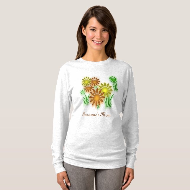 T-shirt - Neon Flowers with text (Vorne ganz)