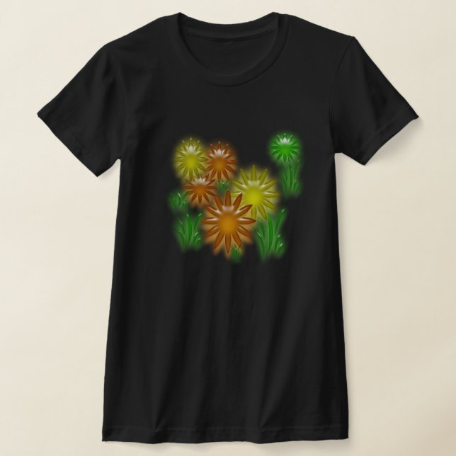 T - Shirt - Neonfarbene Blume (nur dunkel) (Ablage )