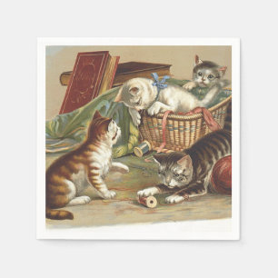 T-SHIRT neugierige Katze Serviette