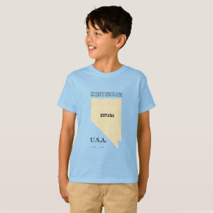 T-Shirt - Nevada Karte mit Stadt