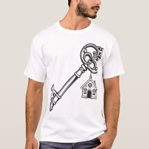 T-Shirt New Home Skeleton Key - Antiker Schlüssel 