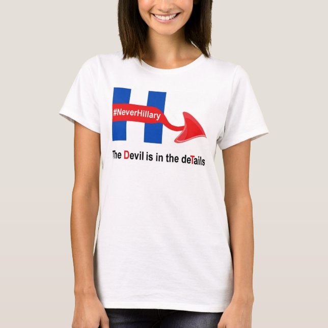 T - Shirt nie Hillary Devil Details (Vorderseite)