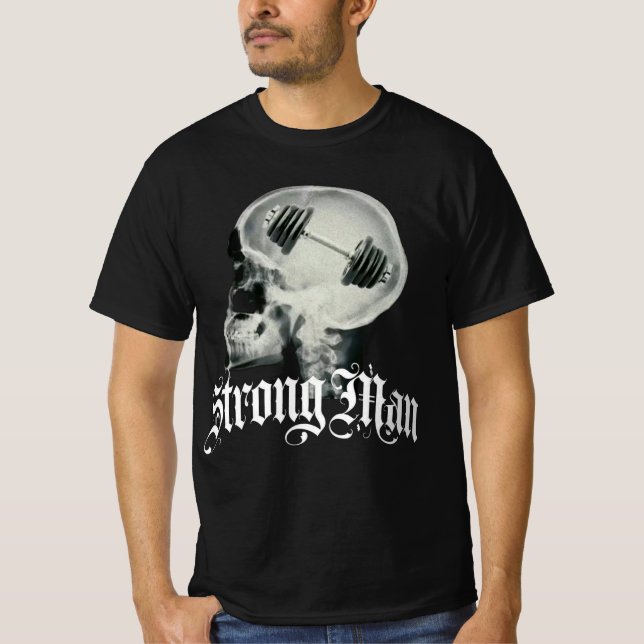 T-shirt noir Strong man (Vorderseite)